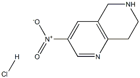 3-Nitro-5,6,7,8-tetrahydro-1,6-naphthyridine hydrochloride, 1354542-05-4, 结构式