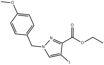 4-碘-1-(4-甲氧基苄基)-1H-吡唑-3-羧酸乙酯,1355249-29-4,结构式
