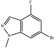 6-Bromo-4-fluoro-1-methyl-1H-indazole 化学構造式