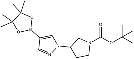TERT-BUTYL 3-[4-(TETRAMETHYL-1,3,2-DIOXABOROLAN-2-YL)-1H-PYRAZOL-1-YL]PYRROLIDINE-1-CARBOXYLATE,1359974-18-7,结构式