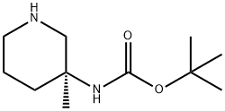tert-butyl N-[(3S)-3-methylpiperidin-3-yl]carbamate Struktur