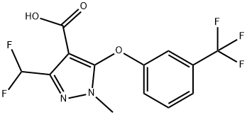 3-(difluoromethyl)-1-methyl-5-[3-(trifluoromethyl)phenoxy]-1H-pyrazole-4-carboxylic acid Struktur