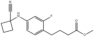 Benzenebutanoic acid, 4-[(1-cyanocyclobutyl)amino]-2-fluoro-, methyl ester Structure