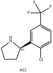 (R)-2-(2-氯-5-(三氟甲基)苯基)吡咯烷盐酸盐,1391519-06-4,结构式