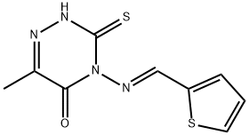 (E)-6-methyl-4-((thiophen-2-ylmethylene)amino)-3-thioxo-3,4-dihydro-1,2,4-triazin-5(2H)-one|