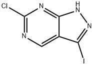 6-Chloro-3-iodo-1H-pyrazolo[3,4-d]pyrimidine 化学構造式