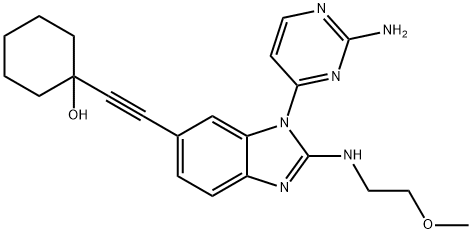 1-((1-(2-aminopyrimidin-4-yl)-2-((2-methoxyethyl)amino)-1H-benzo[d]imidazol-6-yl)ethynyl)cyclohexanol price.