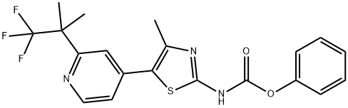 phenyl 4-methyl-5-(2-(1,1,1-trifluoro-2-methylpropan-2-yl)pyridin-4-yl)thiazol-2-ylcarbamate Structure