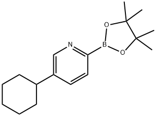 5-cyclohexyl-2-(4,4,5,5-tetramethyl-1,3,2-dioxaborolan-2-yl)pyridine Structure