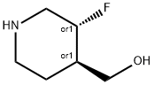 (Trans-3-fluoropiperidin-4-yl)methanol 化学構造式