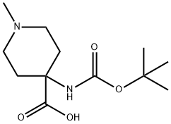 1-Methyl-4-(Boc-amino)-4-piperidinecarboxylic acid Struktur