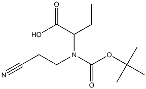 2-((tert-butoxycarbonyl)(2-cyanoethyl)amino)butanoic acid Structure