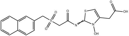 2,3-Dihydro-3-hydroxy-2-[[2-[(2-naphthalenylmethyl)sulfonyl]acetyl]imino]-4-thiazoleacetic acid,1417440-37-9,结构式
