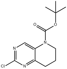 2-Methyl-2-propanyl 2-chloro-7,8-dihydropyrido[3,2-d]pyrimidine-5(6H)-carboxylate Structure