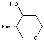 cis-3-fluorooxan-4-ol Structure