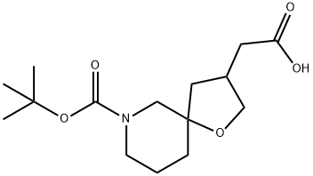 2-(7-(Tert-Butoxycarbonyl)-1-Oxa-7-Azaspiro[4.5]Decan-3-Yl)Acetic Acid 化学構造式