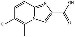6-Chloro-5-methyl-imidazo[1,2-a]pyridine-2-carboxylic acid 化学構造式