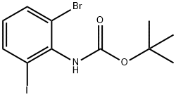 (2-溴-6-碘苯基)氨基甲酸叔丁酯 结构式