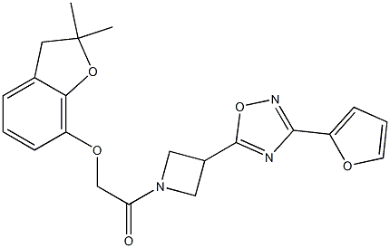 2-[(2,2-dimethyl-3H-1-benzofuran-7-yl)oxy]-1-[3-[3-(furan-2-yl)-1,2,4-oxadiazol-5-yl]azetidin-1-yl]ethanone Struktur