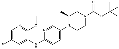 tert-butyl (3S)-4-{6-[(5-chloro-2-methoxypyridin-3-yl)amino]pyridin-3-yl}-3-methylpiperazine-1-carboxylate|tert-butyl (3S)-4-{6-[(5-chloro-2-methoxypyridin-3-yl)amino]pyridin-3-yl}-3-methylpiperazine-1-carboxylate