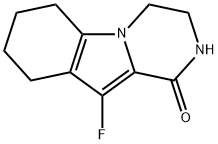 10-FLUORO-3,4,6,7,8,9-HEXAHYDROPYRAZINO[1,2-A]INDOL-1(2H)-ONE, 1433990-26-1, 结构式