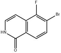 6-bromo-5-fluoro-1,2-dihydroisoquinolin-1-one 化学構造式