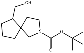 tert-butyl 6-(hydroxymethyl)-2-azaspiro[4.4]nonane-2-carboxylate 化学構造式