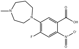 4-fluoro-5-(4-methyl-1,4-diazepan-1-yl)-2-nitrobenzoic acid Structure