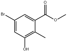 5-BROMO-3-HYDROXY-2-METHYL-BENZOIC ACID METHYL ESTER 结构式