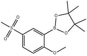 2-[2-Methoxy-5-(methylsulfonyl)phenyl]-4,4,5,5-tetramethyl-1,3,2-dioxaborolane, 1496547-56-8, 结构式