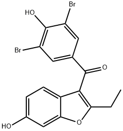 (3,5-dibromo-4-hydroxyphenyl)(2-ethyl-6-hydroxybenzofuran-3-yl)methanone Structure