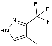 4-メチル-3-(トリフルオロメチル)-1H-ピラゾール 化学構造式