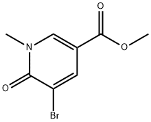 5-溴-1-甲基-6-氧代-1,6-二氢吡啶-3-羧酸甲酯 结构式