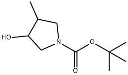 tert-butyl 3-hydroxy-4-methylpyrrolidine-1-carboxylate 化学構造式