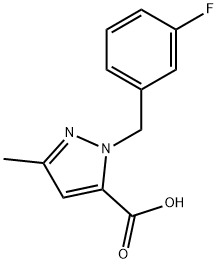 1-(3-Fluorobenzyl)-3-methyl-1H-pyrazole-5-carboxylic acid Struktur