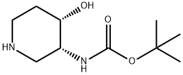 tert-butyl (cis-4-hydroxypiperidin-3-yl)carbamate Struktur