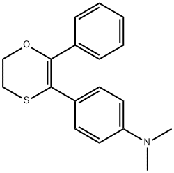 N,N-dimethyl-4-(6-phenyl-2,3-dihydro-1,4-oxathiin-5-yl)aniline 化学構造式