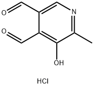 5-Hydroxy-6-methyl-3,4-pyridinedicarboxaldehyde hydrochloride 化学構造式