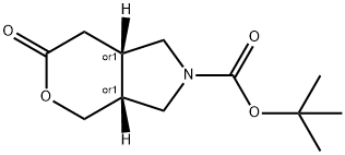 tert-butyl (3aR,7aS)-6-oxohexahydropyrano[3,4-c]pyrrole-2(3H)-carboxylate Struktur
