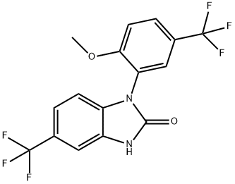 1-(2-methoxy-5-(trifluoromethyl)phenyl)-5-(trifluoromethyl)-1H-benzo[d]imidazol-2(3H)-one 化学構造式