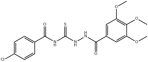 4-chloro-N-{[2-(3,4,5-trimethoxybenzoyl)hydrazino]carbonothioyl}benzamide Structure