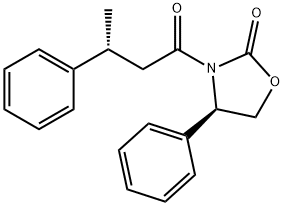 (4R)-4-phenyl-3-[(3R)-3-phenylbutanoyl]-1,3-oxazolidin-2-one 结构式