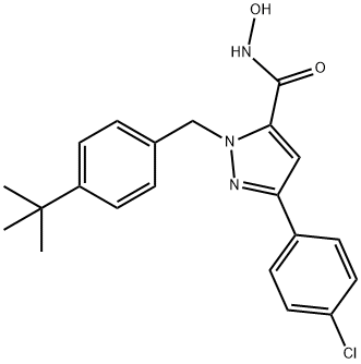 1-(4-(tert-butyl)benzyl)-3-(4-chlorophenyl)-N-hydroxy-1H-pyrazole-5-carboxamide, 1610022-76-8, 结构式