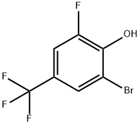 2-Bromo-6-fluoro-4-(trifluoromethyl)phenol 化学構造式