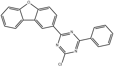 2-chloro-4-(dibenzo[b,d]furan-2-yl)-6-phenyl-1,3,5-triazine Struktur