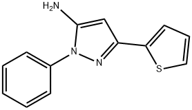 2-phenyl-5-thiophen-2-yl-2H-pyrazol-3-ylamine 化学構造式