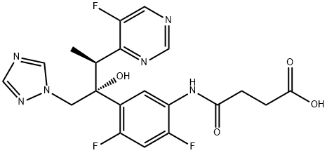 4-((2,4-difluoro-5-((2R,3S)-3-(5-fluoropyrimidin-4-yl)-2-hydroxy-1-(1H-1,2,4-triazol-1-yl)butan-2-yl)phenyl)amino)-4-oxobutanoic acid Structure