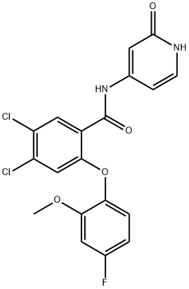 4,5-Dichloro-N-(1,2-dihydro-2-oxo-4-pyridinyl)-2-(4-fluoro-2-methoxyphenoxy)benzamide Struktur