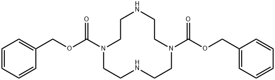 1,4,7,10-tetraaza-cyclododecane-1,7-dicarboxylic acid dibenzyl ester 结构式