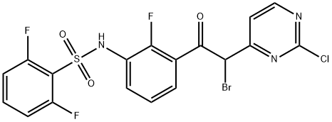 N-(3-(2-bromo-2-(2-chloropyrimidin-4-yl)acetyl)-2-fluorophenyl)-2,6-difluorobenzenesulfonamide Structure